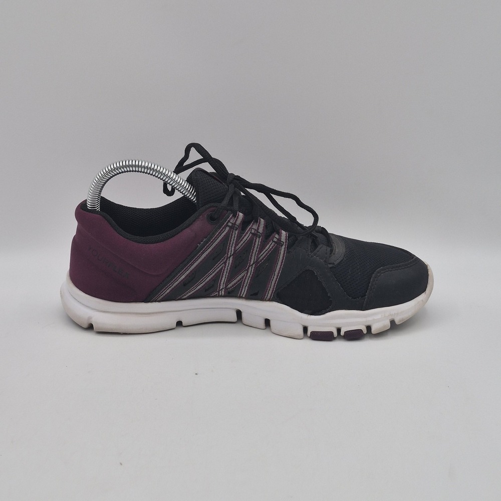 Reebok YourFlex Shoes Womens Size 8 Black Purple Mesh Athletic Training Sneakers - Picture 3 of 13
